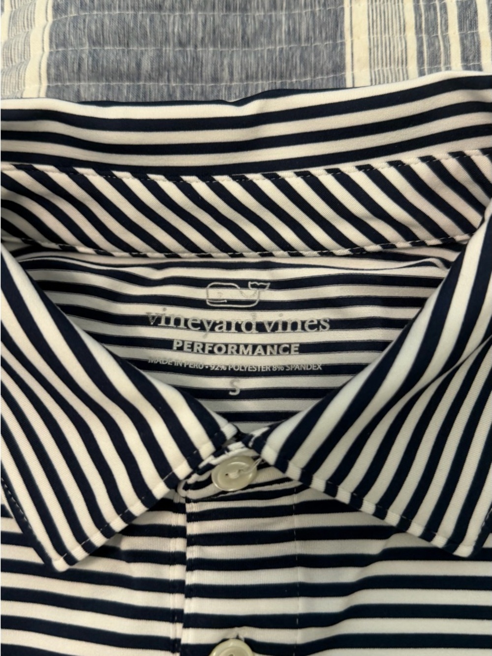 Vineyard Vines Black & White Striped Polo - Picture 2 of 2